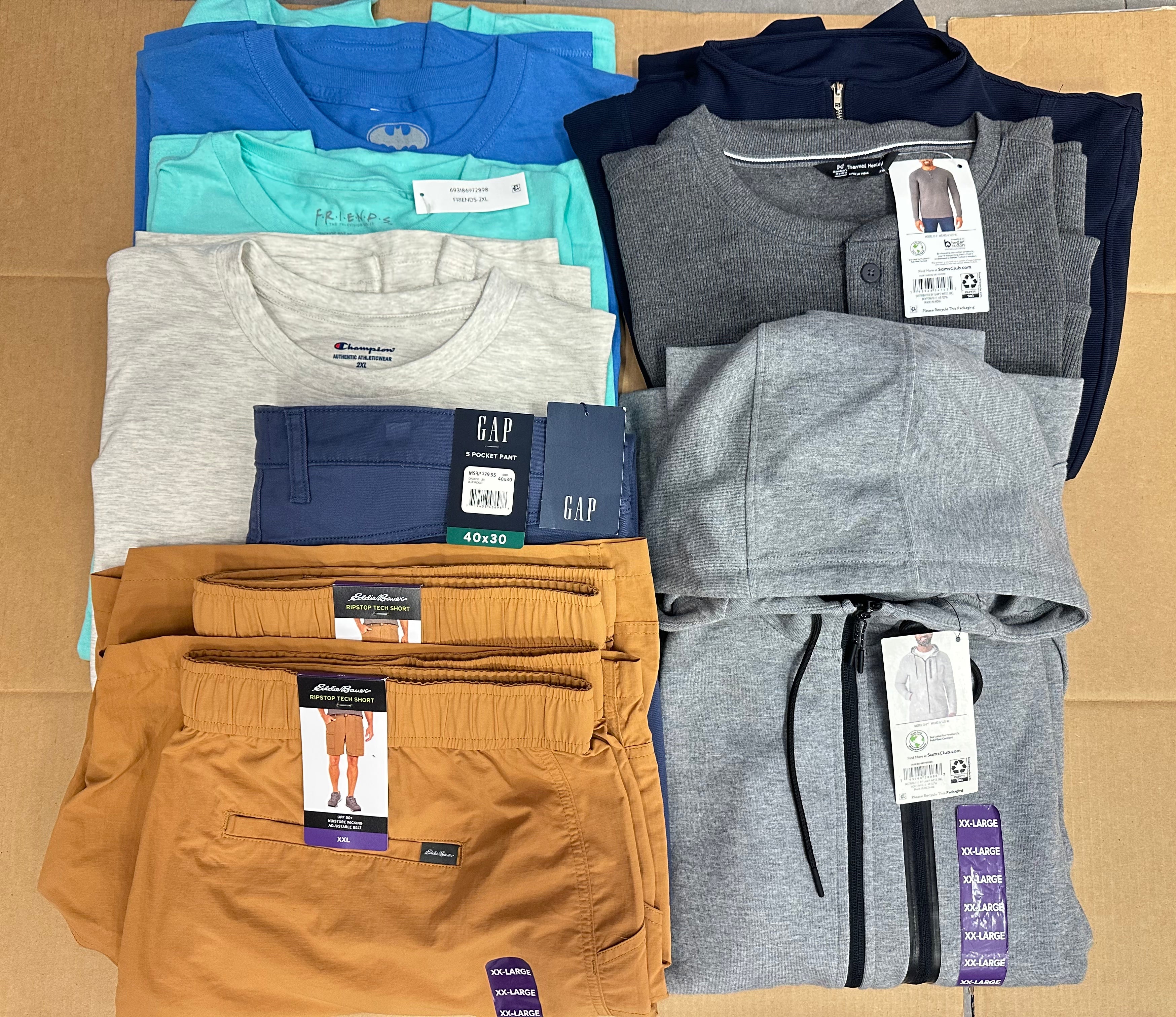 10 Pieces Men Adults Clothes Size XXL, Price Value $500, Brand New with Tags